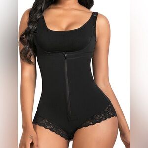 SHAPERX womens shapewear Tummy Control Body Shaper Zipper Open Bust Bodysuit NWT